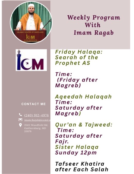 Weekly Program with Imam Ragab